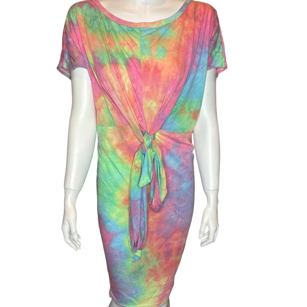 Tie Dye Dress with waist Tie